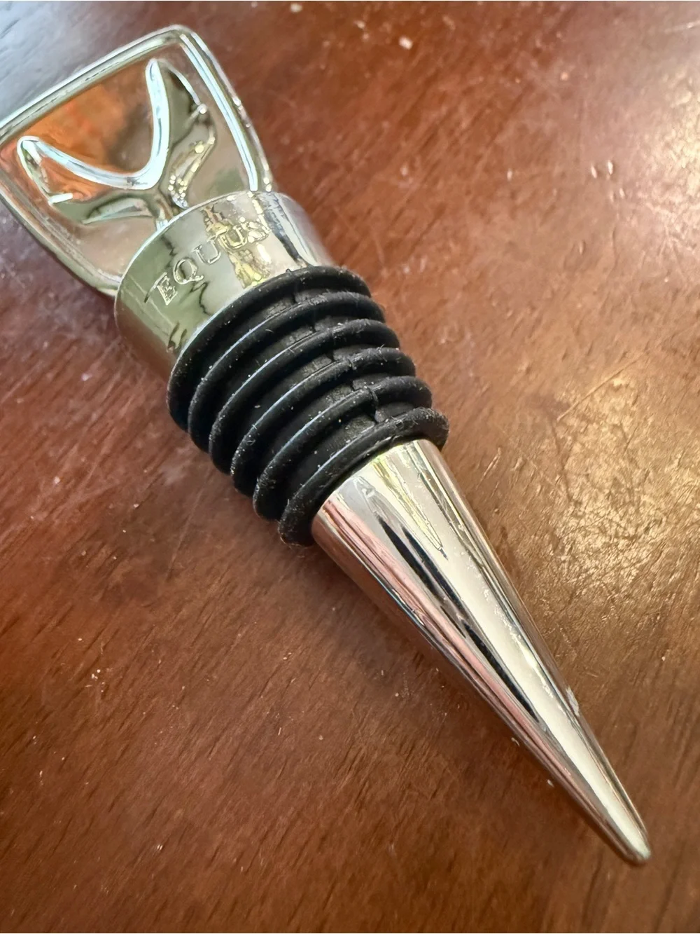 Vintage Collectible Hyundai EQUUS Chrome Top & Rubber Cork Bottle stopper NEW